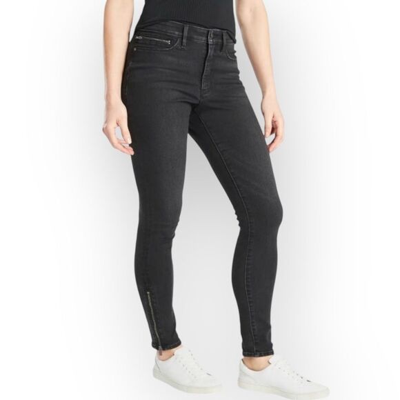 Athleta Sculptek Ultra Skinny Jeans, Size 4P. Grey Carbon Wash, near black. Zip - Picture 1 of 16